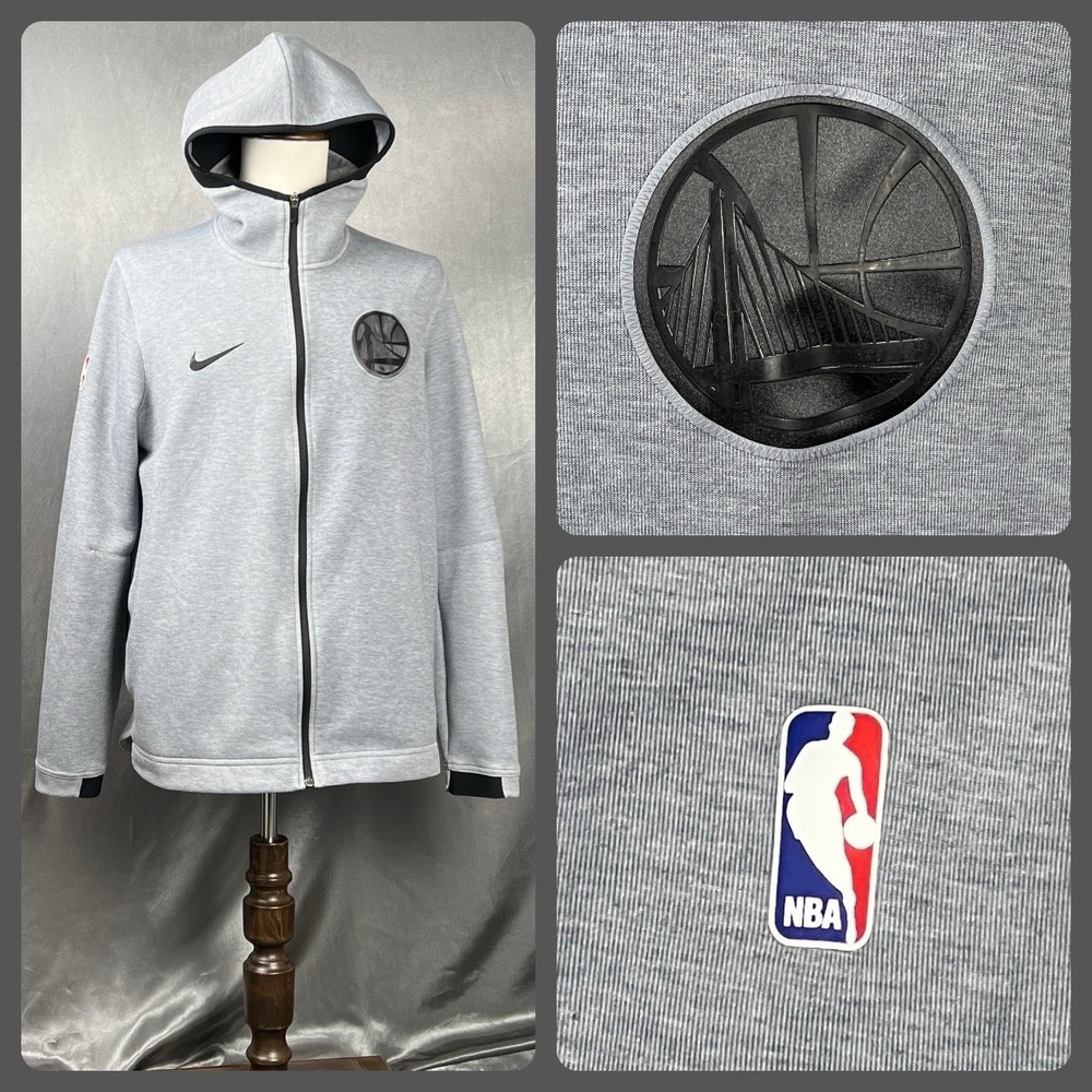 Nike NBA Golden State Warriors Showtime Hoodie Dark Grey Full Zip (Large) 911115